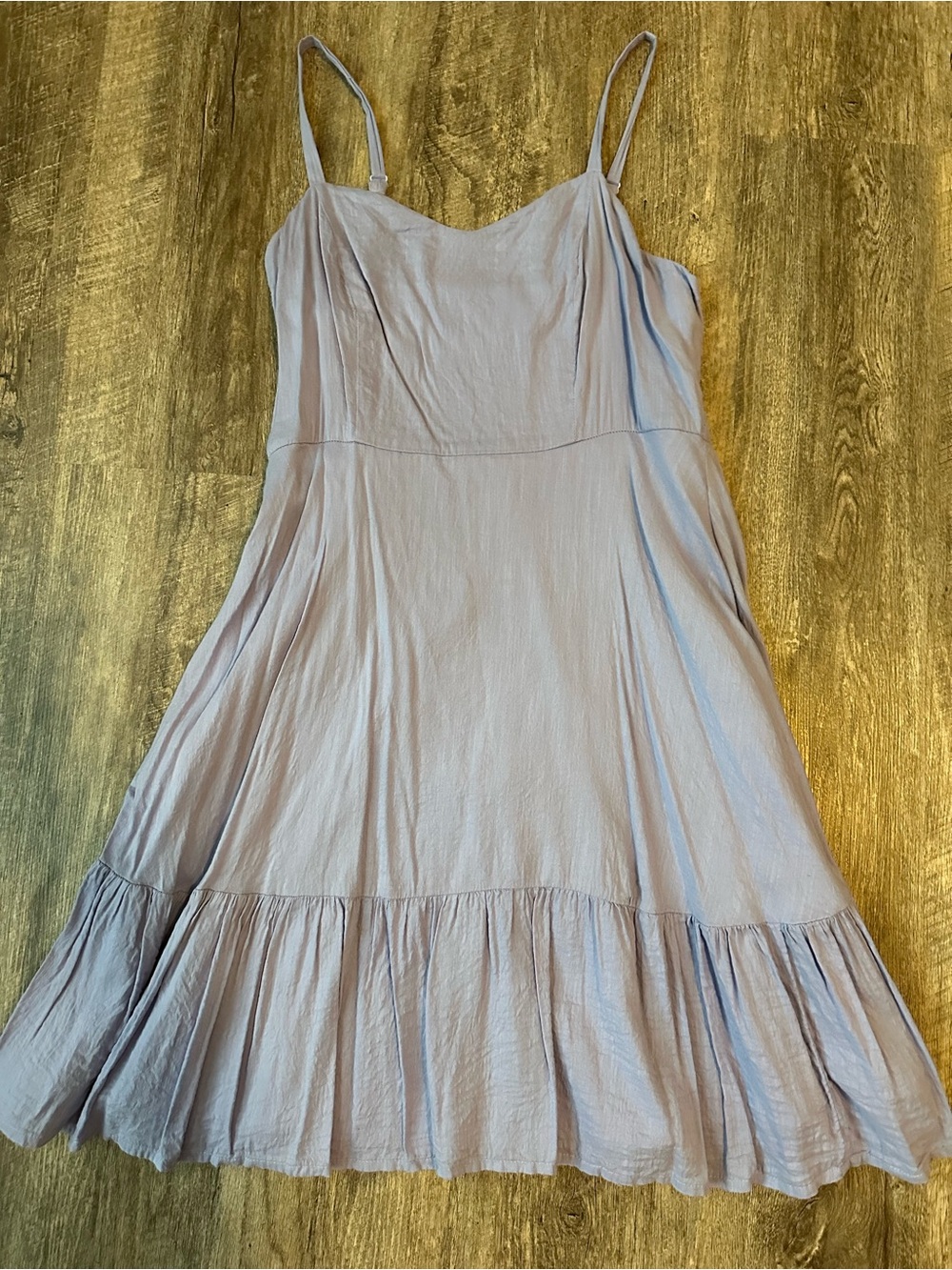 Light Lavender Slip Dress with Ruffled Hem